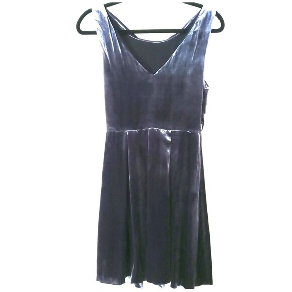 Anthropologie Eva Franco Velvet Dress Size 2 Gray - Picture 3 of 10